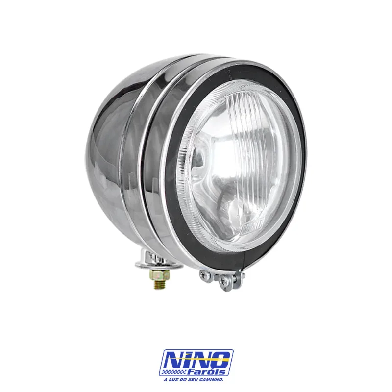 Farol Auxiliar Off Road Max Bullet Light Redondo Cromado Nino