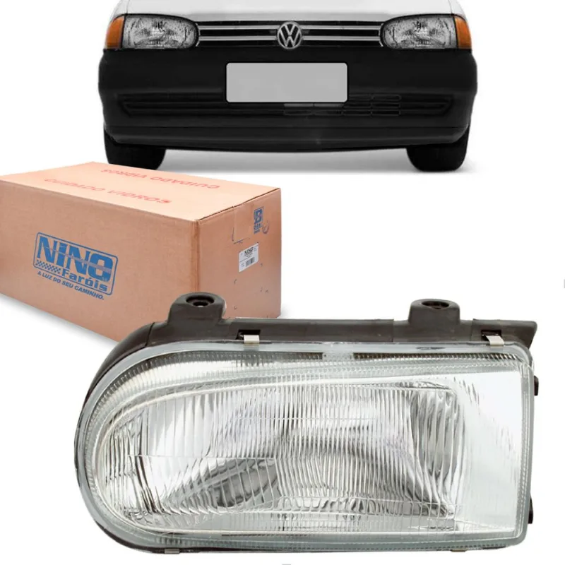 Farol Gol G2 Parati G2 1995 até 1999 Cibié Vidro Máscara Cromada Nino Esquerdo