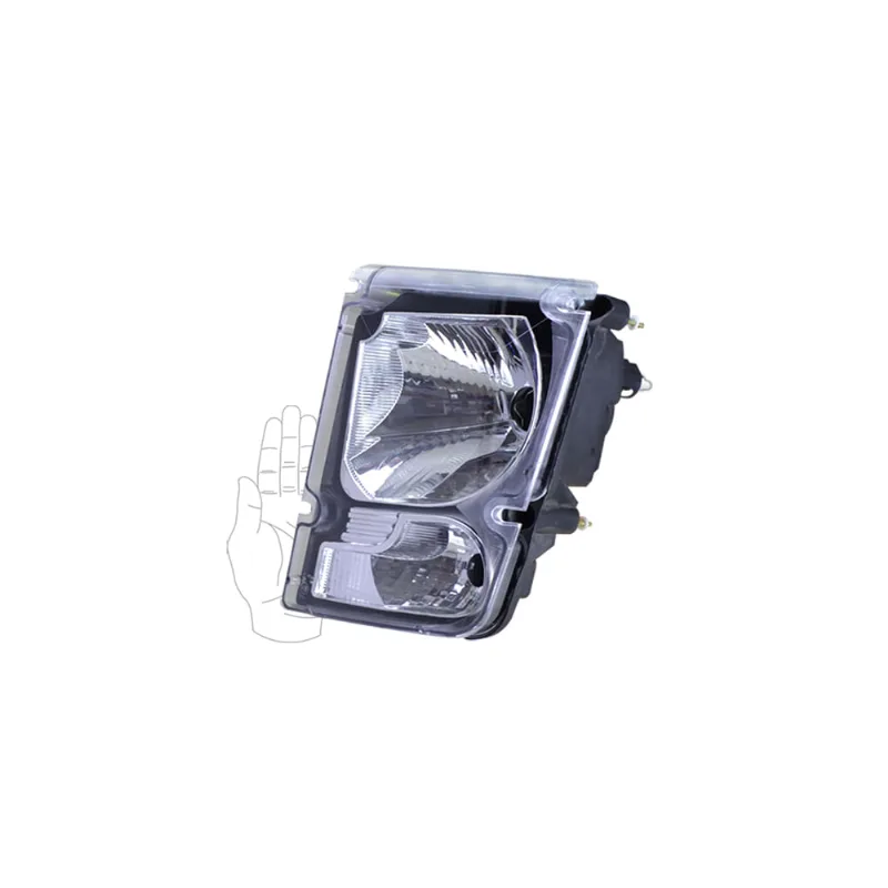 Farol para Volvo VM220 VM260 VM270 VM330 06 até 13 com Pisca Carcaça Preta Nino Esquerdo