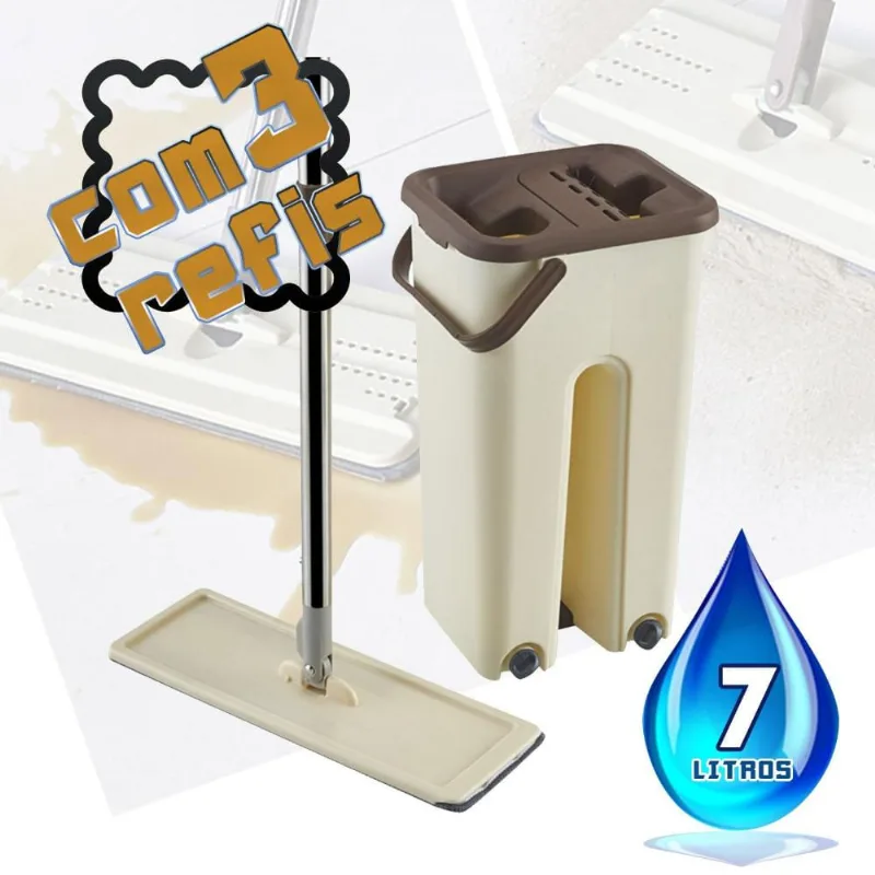 Balde Mop Limpador Multiuso Wash Dry Premium 07 lt Tb-gl03