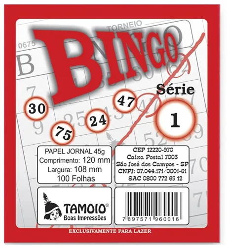 Bloco Bingo Tamoio C/100f - TAMOIO