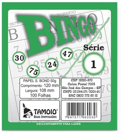 Bloco Bingo Tamoio C/100f - TAMOIO - Papelaria