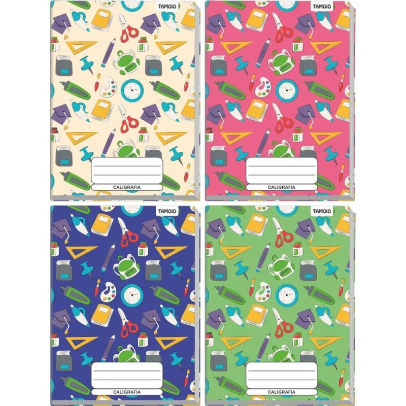 Caderno Caligrafia Capa Dura Decorado 96F UNIV Broch.vertic - TAMOIO - Papelaria