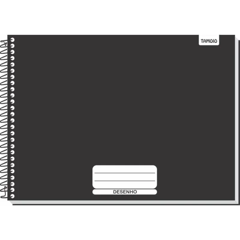 Caderno Desenho Milimetrado Preto Liso 48F UNIV Espiral CD PCT.C/04 - TAMOIO - Papelaria