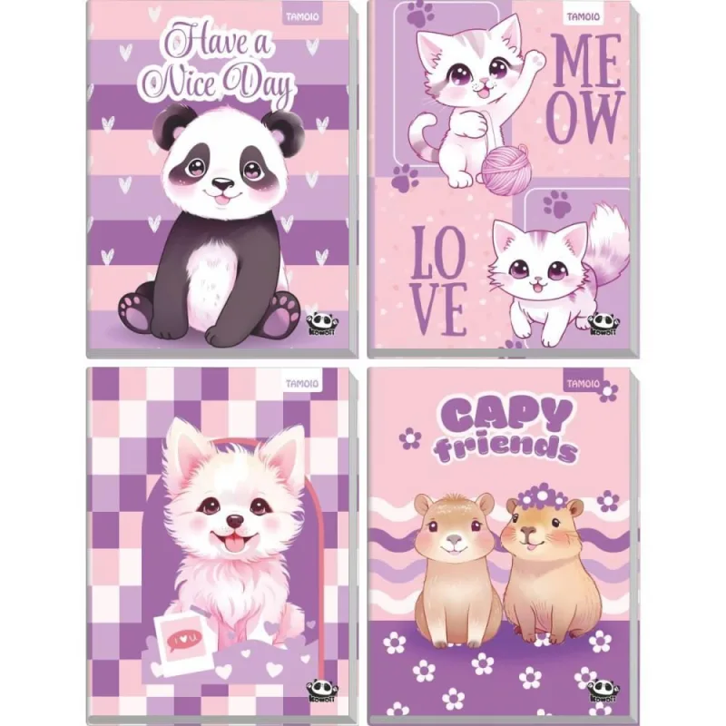 Caderno Brochurao Capa Dura Kawaii 96 Folhas PCT.C/04 - TAMOIO - Papelaria