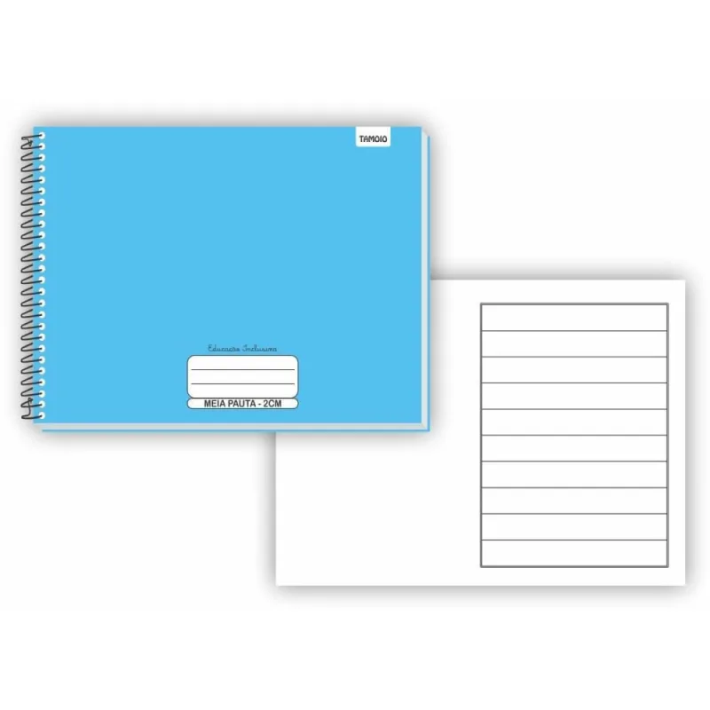 Caderno Desenho UNIV Capa Dura Neuro Meia Pauta Ampliada 40F PCT.C/05 - TAMOIO - Papelaria