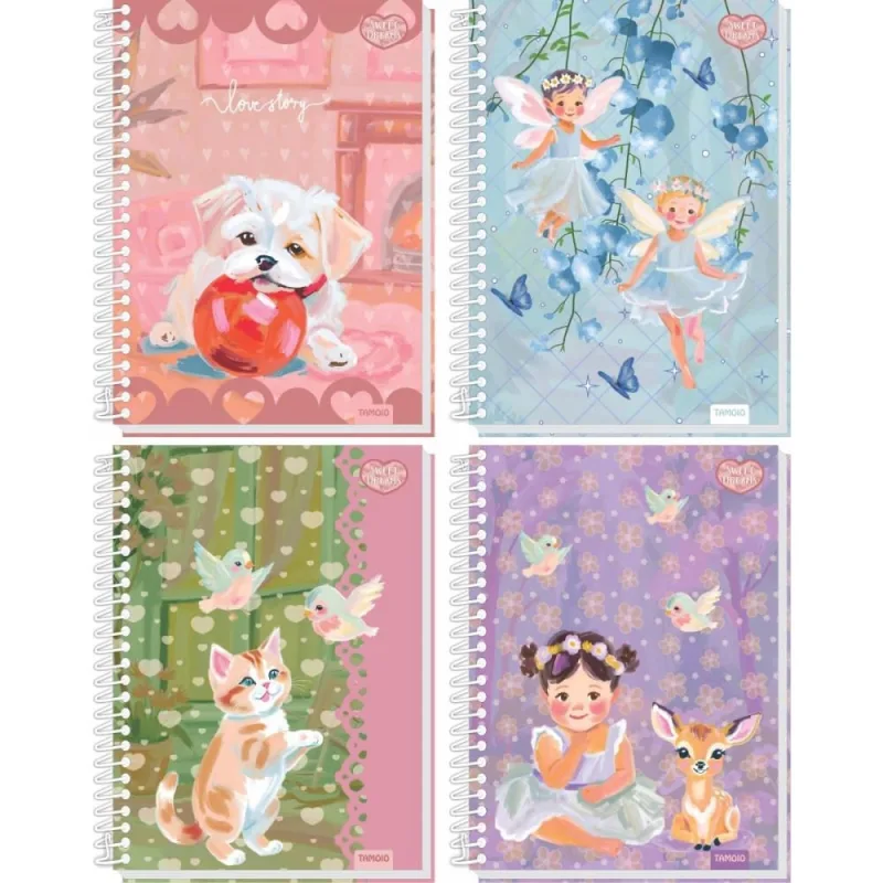 Caderno 10X1 Capa Dura Sweet Dreams 160FLS Papel CART PCT.C/02 - TAMOIO