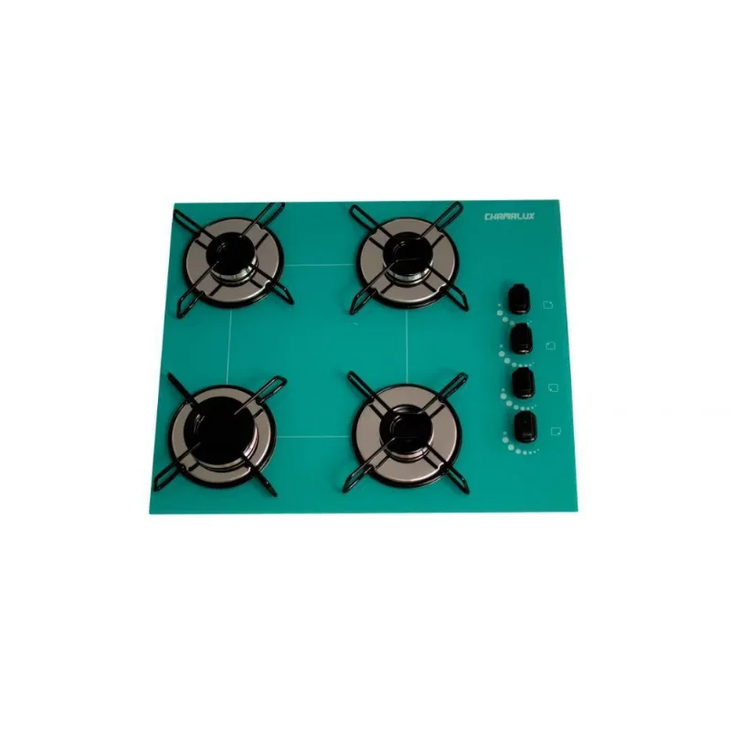 Fogão Cooktop 4 Bocas Ultra Chamas Verde Água Gás Natural