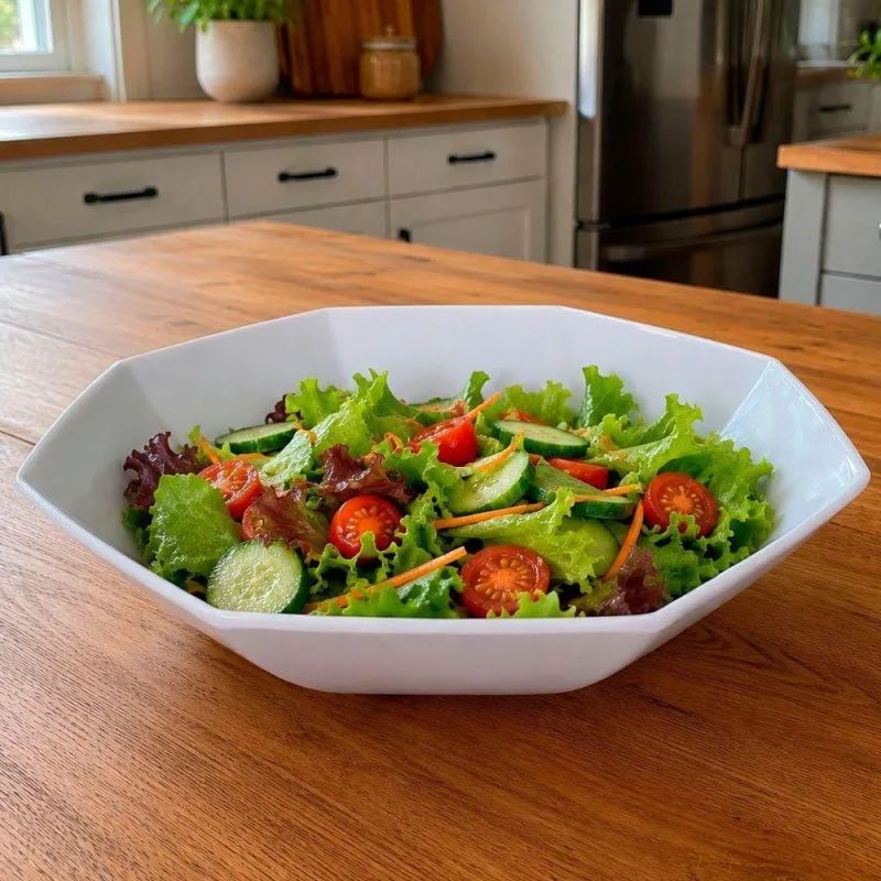 Tigela Bowl Saladeira em Melamina para Servir 3,6L Resistente Cozinha Branco - OUTRAS