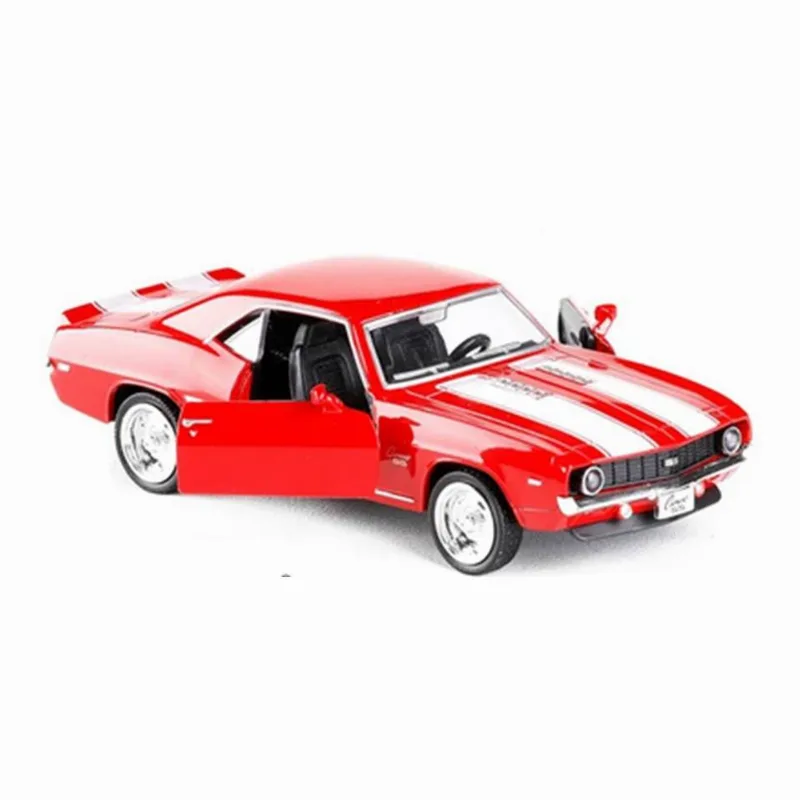 Miniatura Chevrolet Camaro Ss 1969 Rmz 1:36 Metal E Fricçao Vermelho