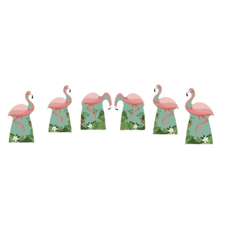 Flamingos Kit 6 Enfeites Decoração Totens Festa Infantil