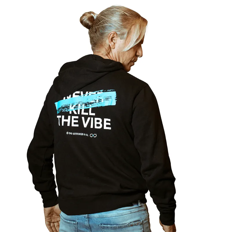 Moletom SG Never Kill The Vibe Preto com Capuz e Bolso Frontal M