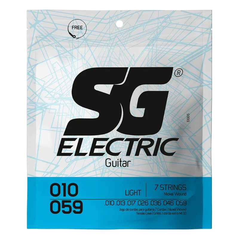 Corda SG 010 Níquel para Guitarra 7 Cordas Tensão Leve