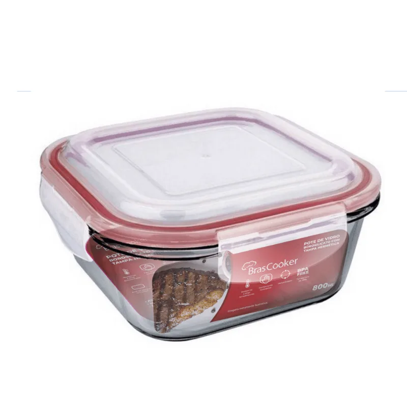 Pote Hermético BrasCooker Quadrado 800ml