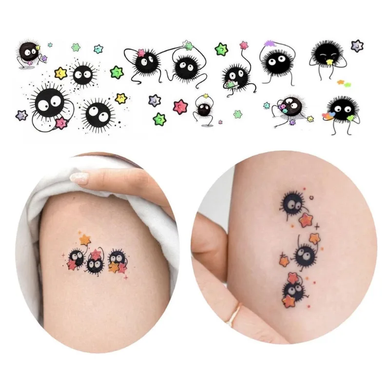 Tatuagem Temporária Soot Sprite Foligem Desenho