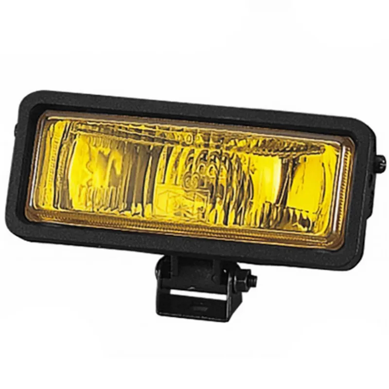 Farol de Milha Lente Amarela Retangular Moldura Preta Orgus