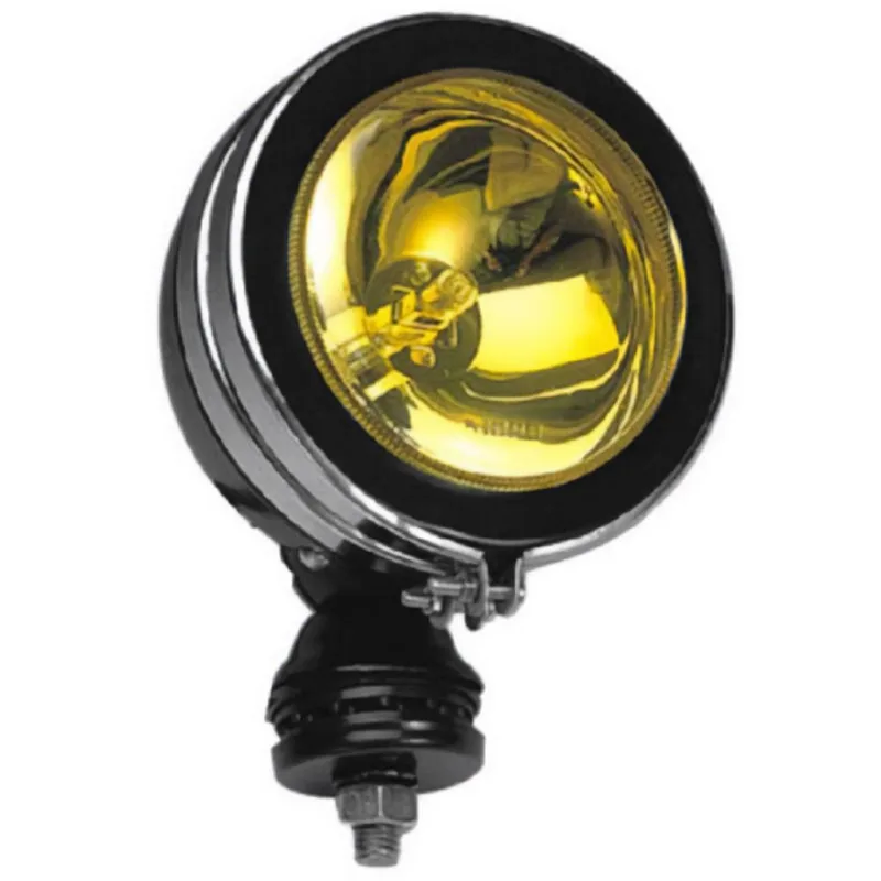 Farol de Milha Lente Amarela Redondo Moldura Preta H3 Liso