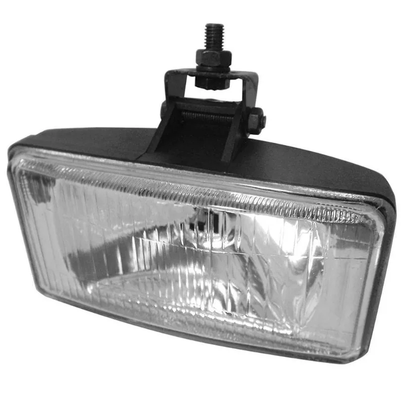 Farol Milha Lente Cristal Retangular C/ Suporte C/ Soquete H