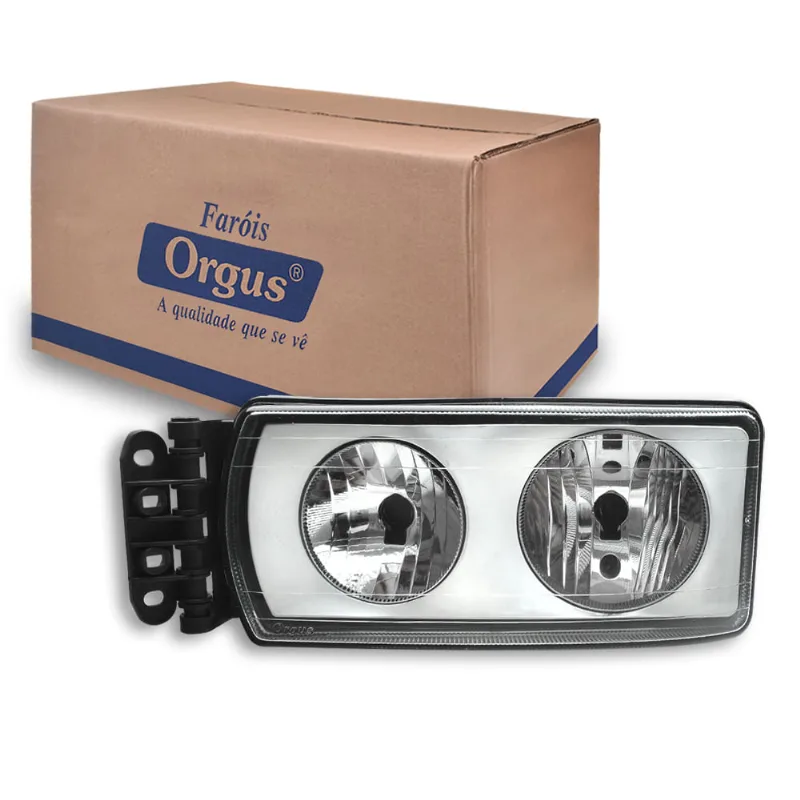 Farol Stralis 2003 até 2012 Trakker Tector 2008 a 2012 Máscara Cinza Vidro Orgus Esquerdo