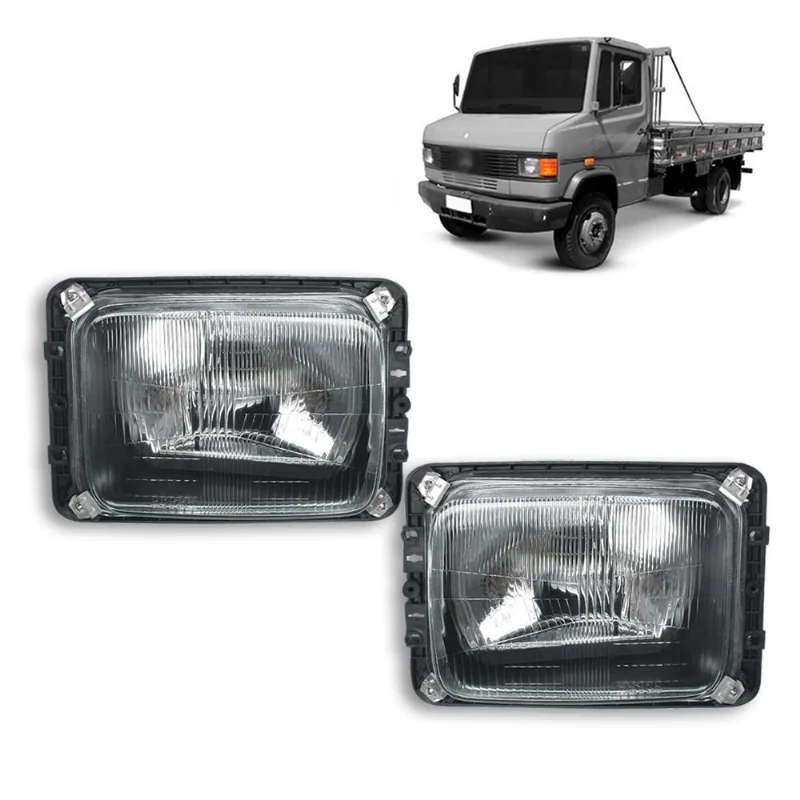 Farol para Mercedes Benz 709 710 712 912 1988 até 1998 com Meia Luz Vidro Orgus Direito