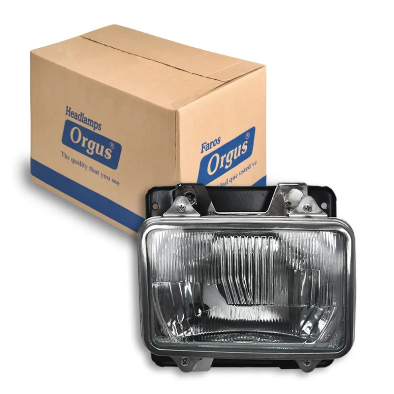 Farol para MB Bicudo 1218 1618 1935 1989 até 1998 com Meia Luz Aro Cromado Orgus Esquerdo