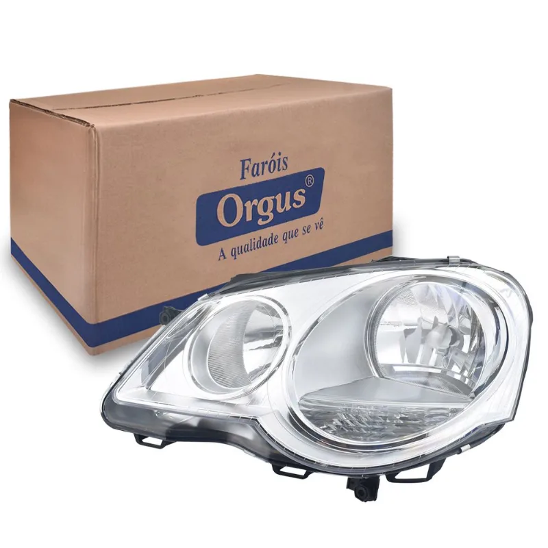 Farol Polo 2007 até 2014 Foco Duplo sem Motor de Regulagem Orgus Esquerdo