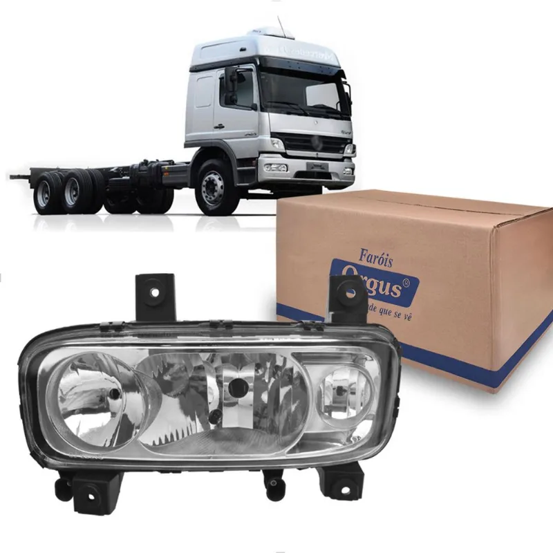 Farol Atego 1418 1718 1725 2428 2010 até 2011 com Auxiliar Orgus Esquerdo