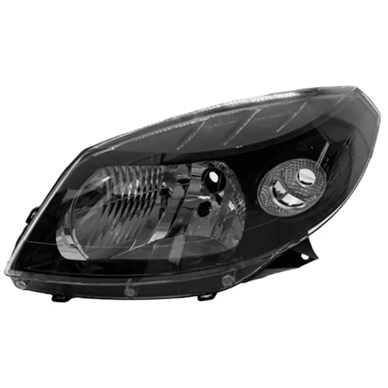 Farol LE Sandero 2008 a 2011 Máscara Negra Cristal Com Pisca
