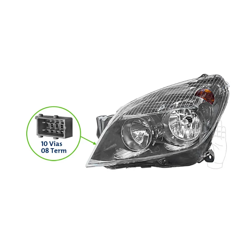 Farol Vectra 09/12 Máscara Negra Orgus Lado Esquerdo