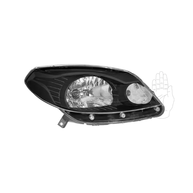 Farol Sandero 12/14 Máscara Negra Direito Orgus