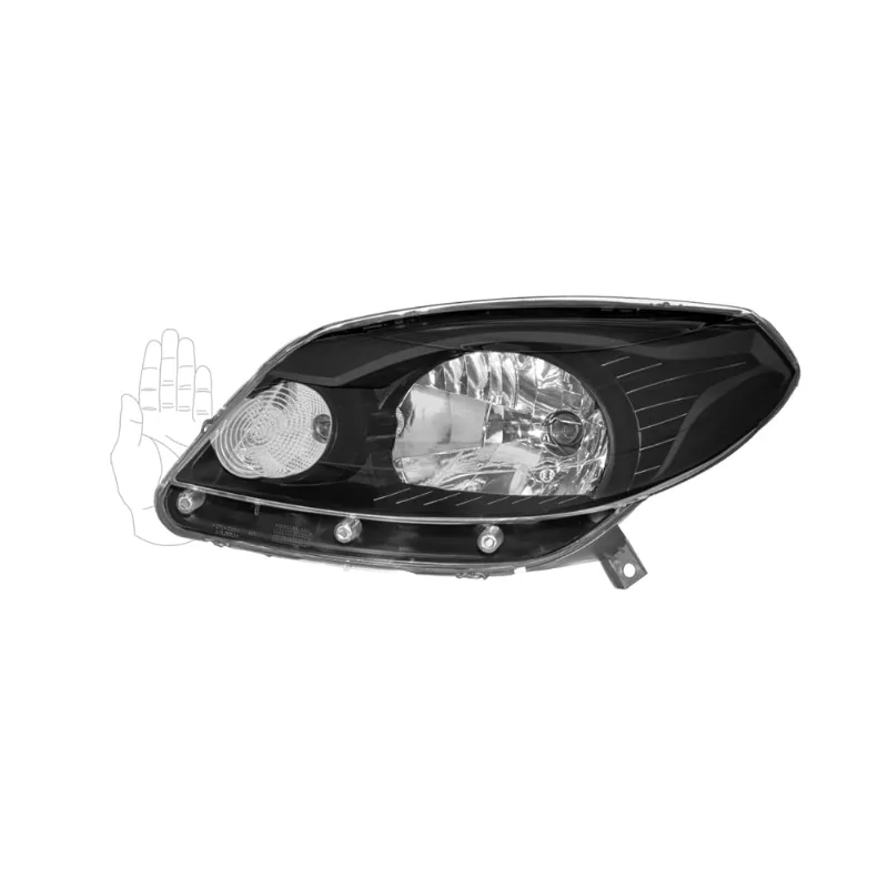 Farol Sandero 12/14 Máscara Negra Esquerdo Orgus
