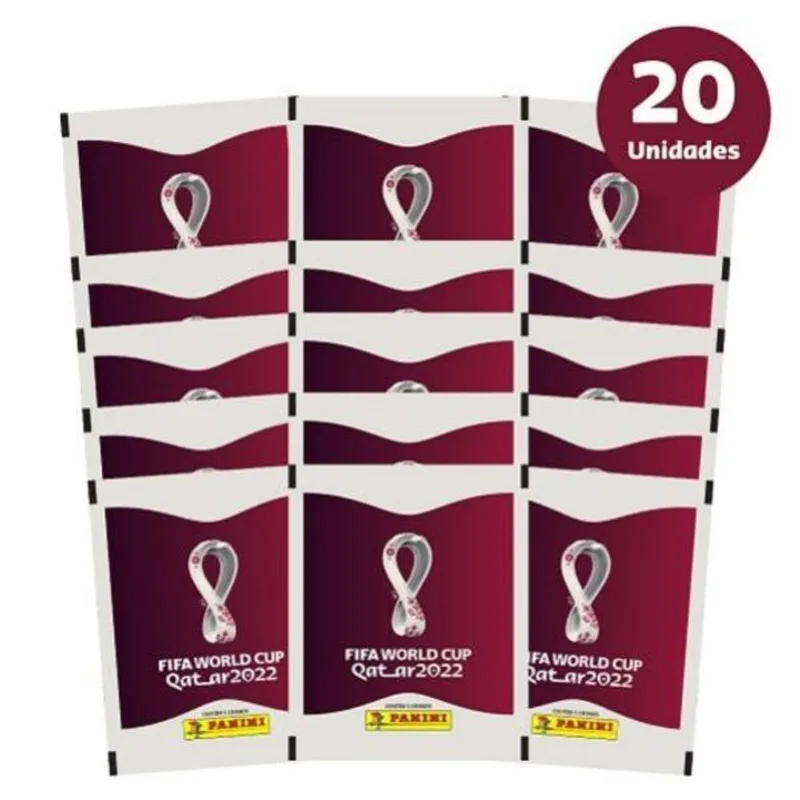 BLISTER CARTELA C/ 20 ENVELOPES DE FIGURINHAS DA COPA DO MUNDO QATAR 2022