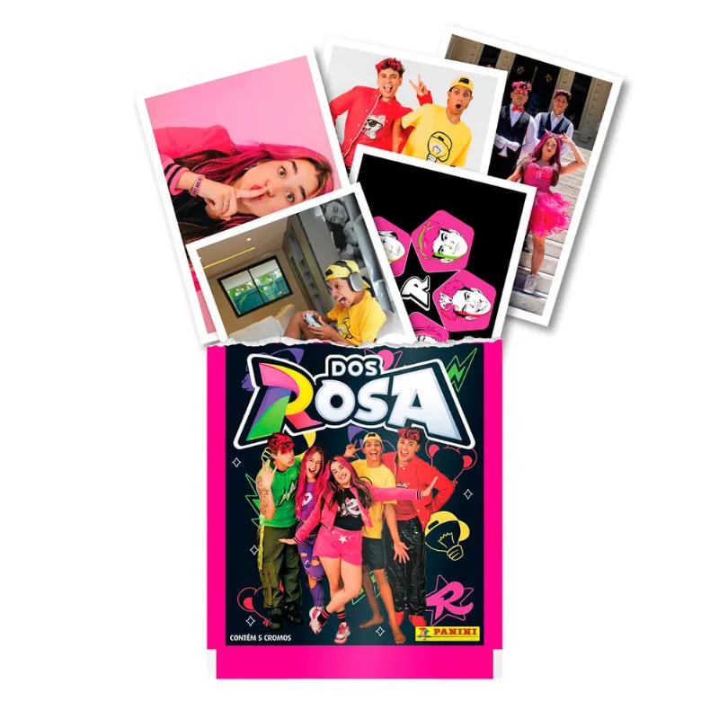 Figurinhas E Cartela Dos Rosa Com 6 Envelopes