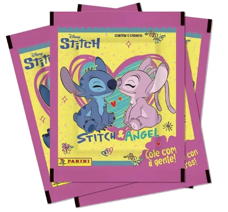 Stitch & Angel - Cole Com A Gente! Envelope Com 5 Cromos - LC - Livros