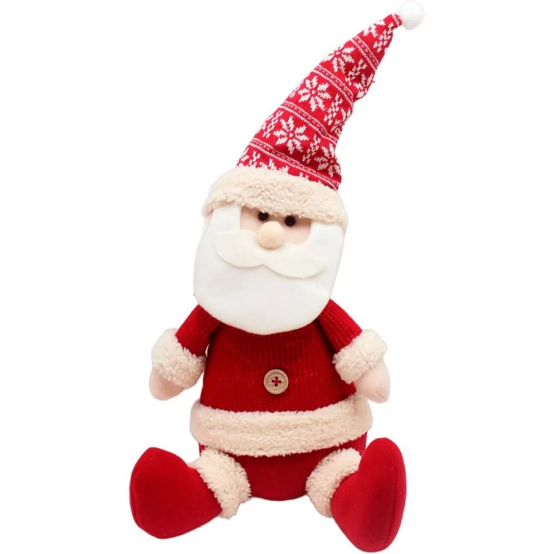 Enfeite Boneco Papai Noel Sentado Decoração Natalino De 35cm