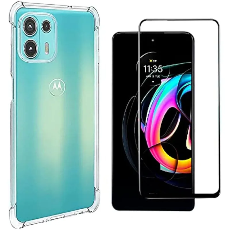 Película De Vidro Moto Edge 20 + Capa Antiimpacto
