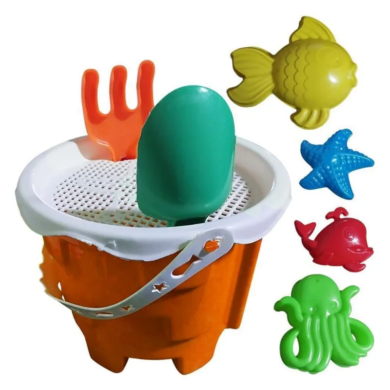 Kit 10 Balde Baldinho De Praia Infantil Com Acessórios
