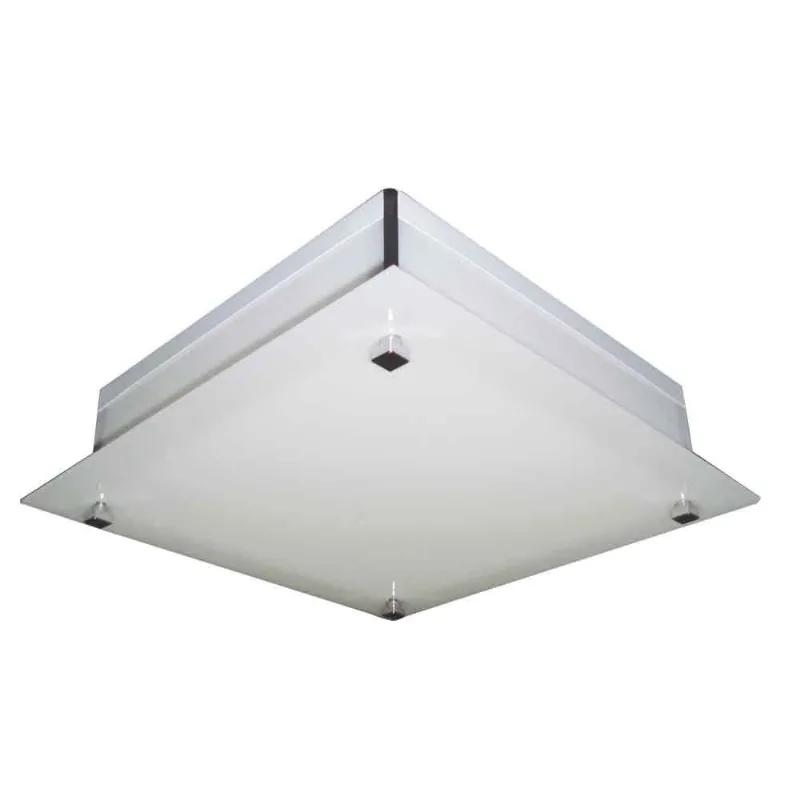 Plafon para 1 lâmpada Malaga 22x22cm branco Tualux - Tualux