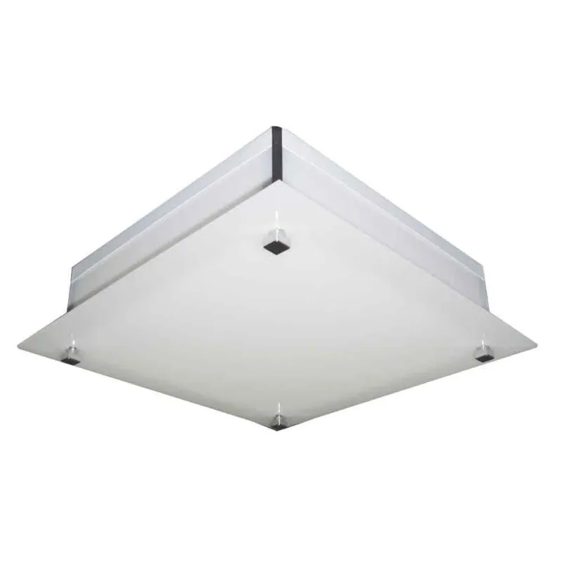 Plafon para 2 lâmpadas E27 Malaga 30x30cm branco Tualux - Tualux