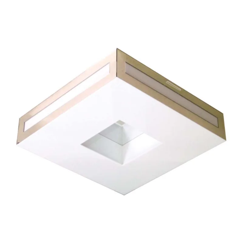 Plafon quadrado para 2 lâmpadas E27 Asturias 26x26cm Espelho branco Tualux - Tualux