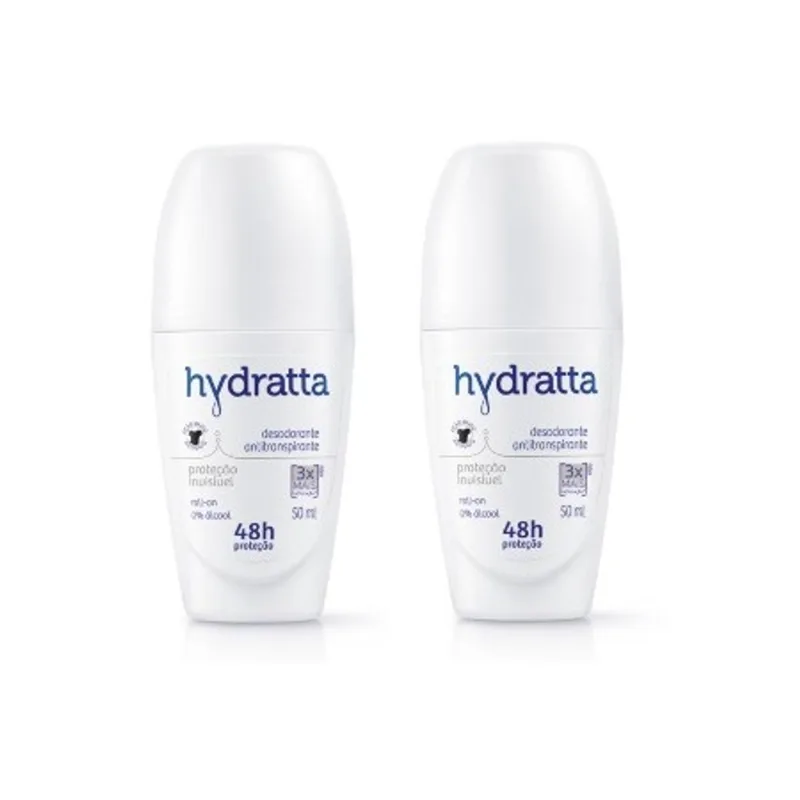 Desodorante Hydratta Roll On Invisível 50ml 2 Unidades