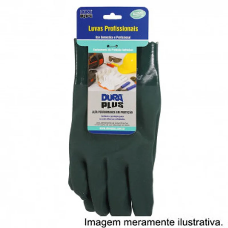 Luva de PVC Forrada com palma áspera Dura Plus