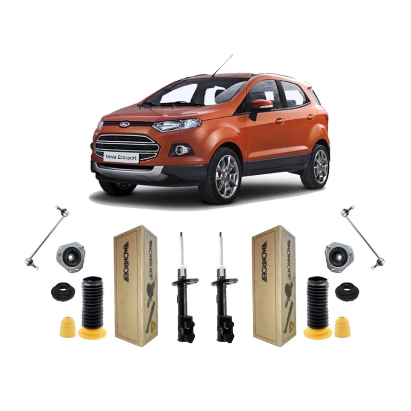 2 Amortecedor + Kit Bieleta Dianteira Ecosport 2013 2014 15