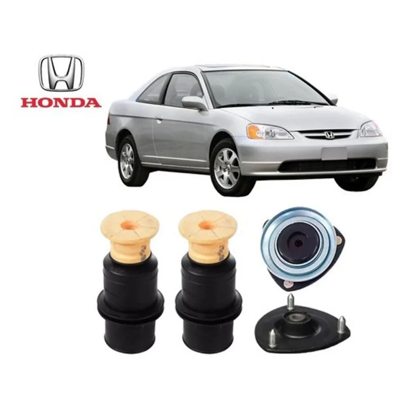 Par Kit Coxim Batente Coifa Dianteiro Honda Civic 2003 2004 2005 2006