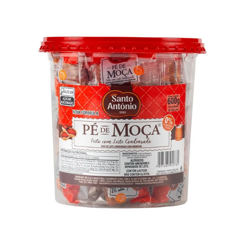 Doce Pé de Moça com Leite Condensado Santo Antônio Pote 600g