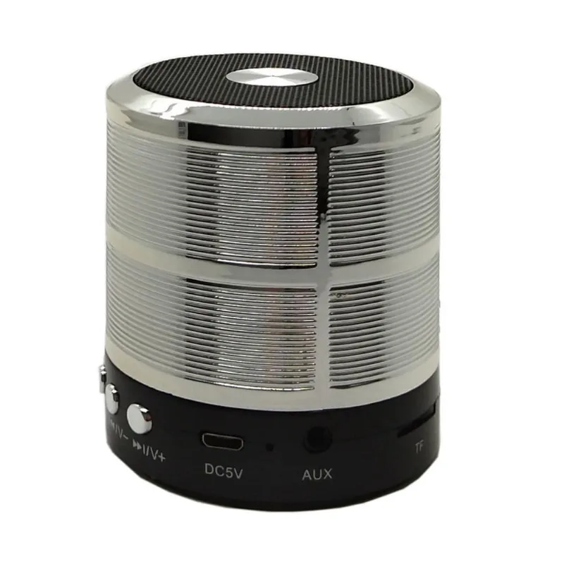 Kit 2 Mini Caixa De Som Portátil Bluetooth Mp3 Ws - 887Prata
