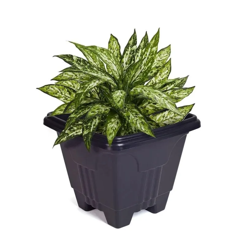 Vaso para Plantas Vaso Quadrado Grande Decorativo 29,2X33,5X33,5CM Preto - OUTRAS - Casa E Construção