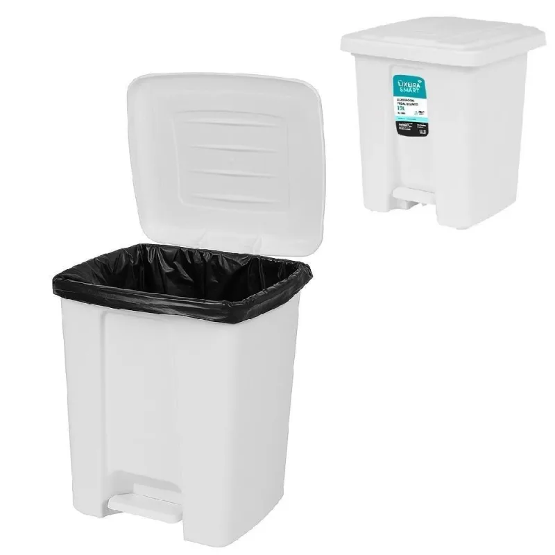 LIXEIRA MB C/PEDAL 2EST 15LTS - Não Informado - Plásticos