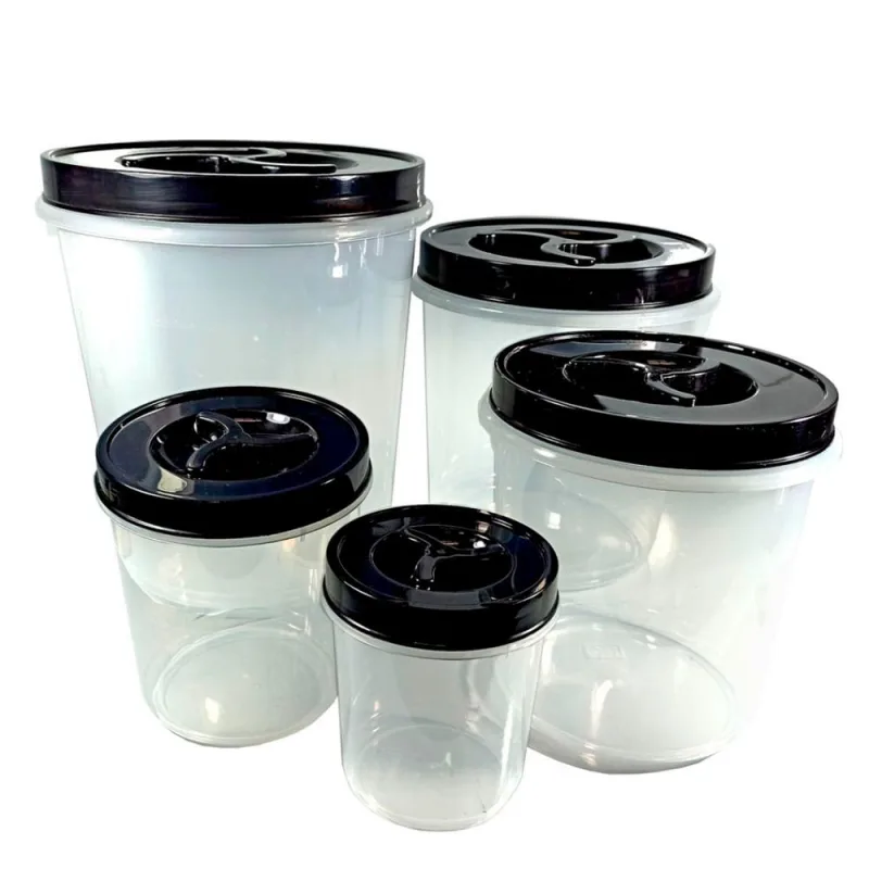 Conjunto de Mantimento MB Plástico Branco/Preto com 5 3560 - Mb