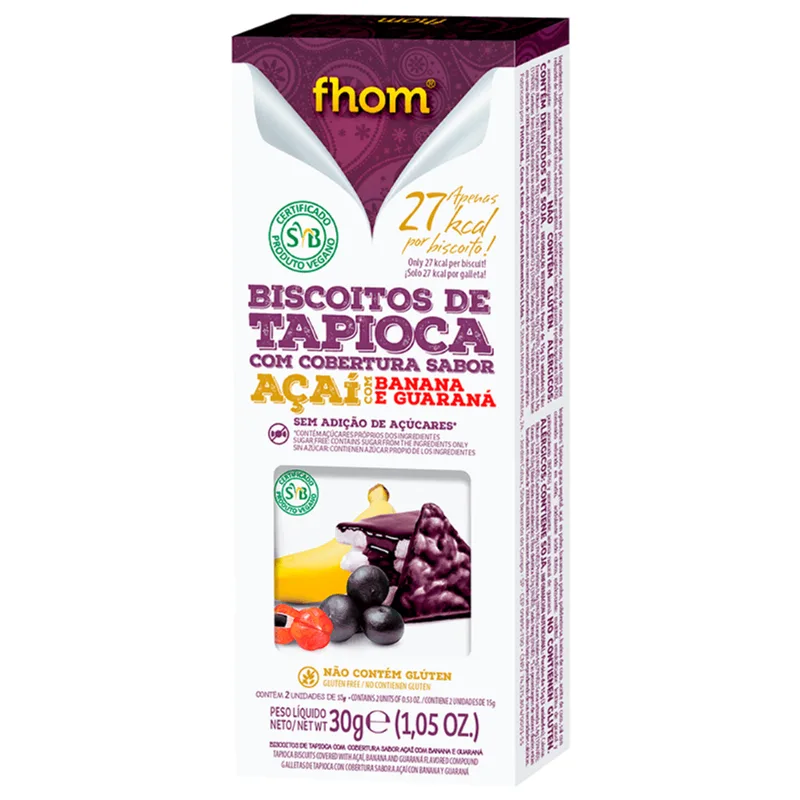 Biscoito Tapioca com Açaí Fhom 30g